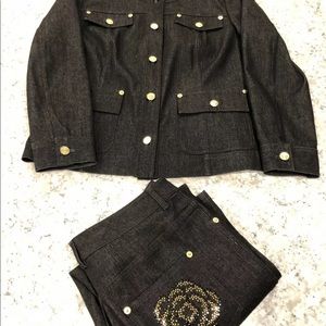 st john denim outfit